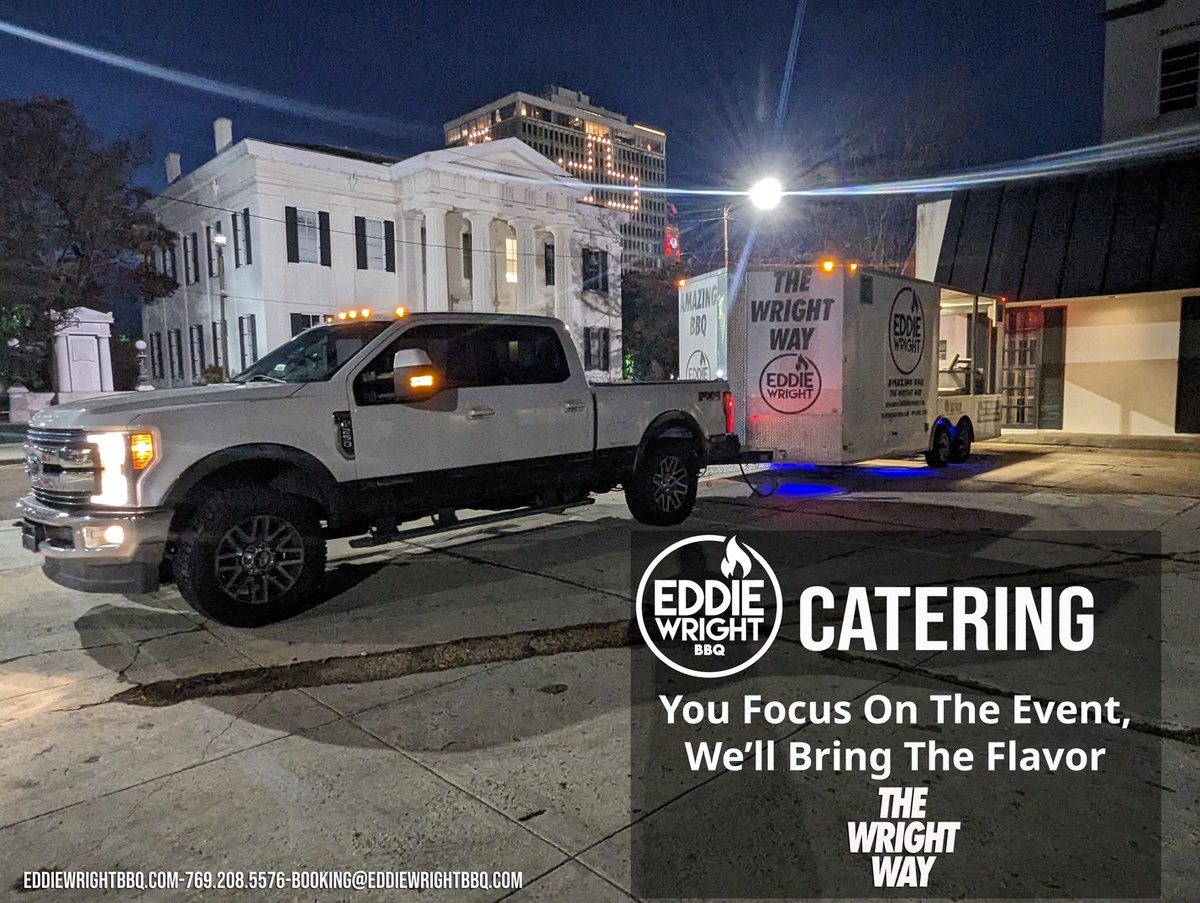 NOW BOOKING!
Let us handle the food, while you entertain and socialize. 
769.208.5576
booking@eddiewrightbbq.com