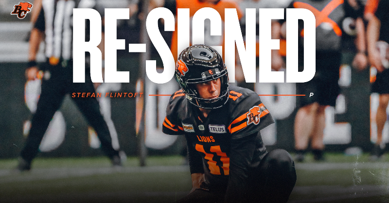 BCLions's tweet photo. Another year for Flint! 

#BCLions sign punter @stefanflintoft to 2024 extension. The specialist has suited up in 52 straight games since the 2021 campaign 🤝

MORE ⬇️