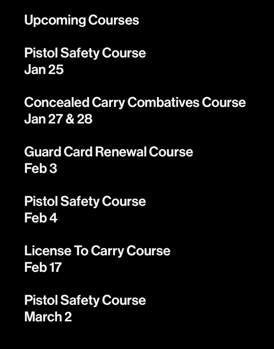 Message me for details 

#LTC #hawaii #guardcard #combatives
#pistolsafety #licensetocarry #concealedcarry #firearmstraining #firearmsafety #security
#5and7tacticalsolutionsllc
