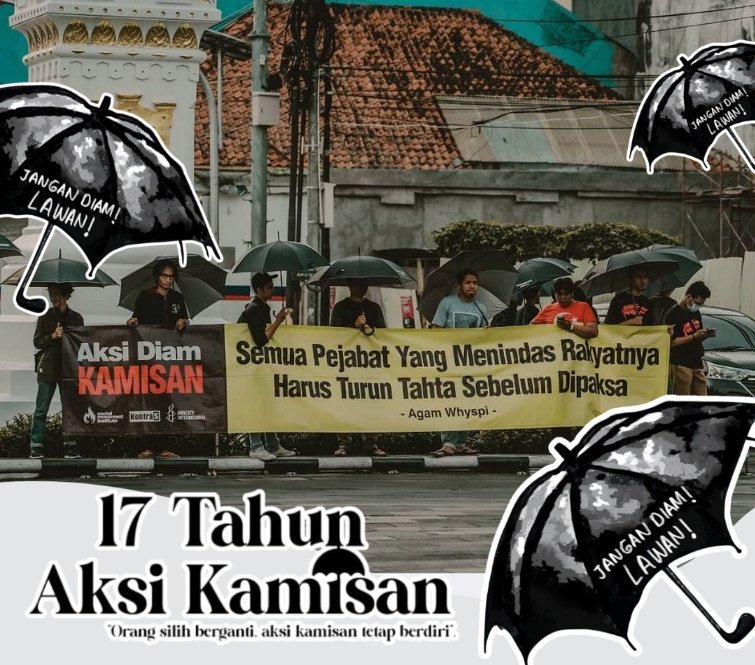 Mari hadir dalam #17tahunaksikamisan di tiap kotamu 🌿

Cek Instagram "aksikamisan... (isi dengan nama kotamu)" untuk kabar lebih lengkap

#aksikamisan