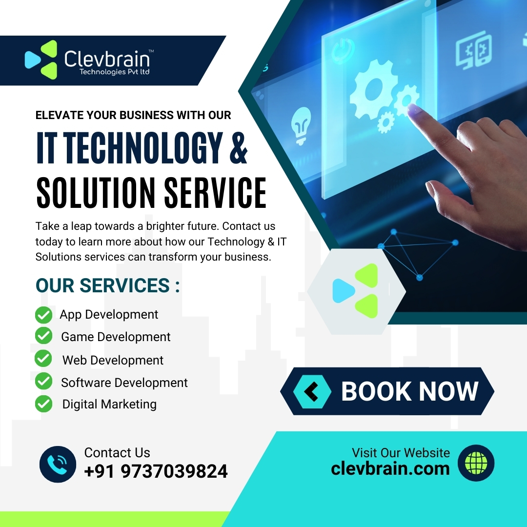 ClevbrainT40179's tweet photo. "@clevbraintechnologies : Elevating Businesses with Cutting-Edge IT Services. Unleashing Innovation, Driving Success. Your Gateway to Exceptional Technology Solutions."
For More Information - https://t.co/1zmPpB5P63
Contact No - +91 97370 39824
#itservices #itsolutions https://t.co/I9zK6EdSBc