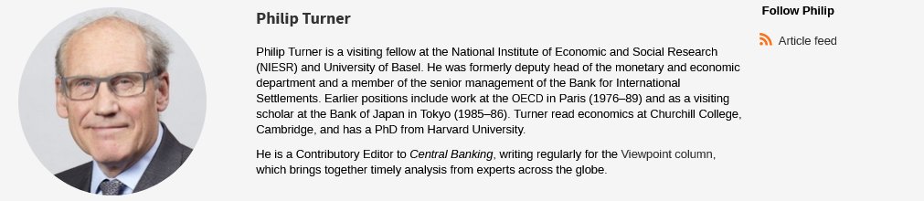 I understand that the great economist (and kind human) Philip Turner centralbanking.com/author/philip-… has passed away.