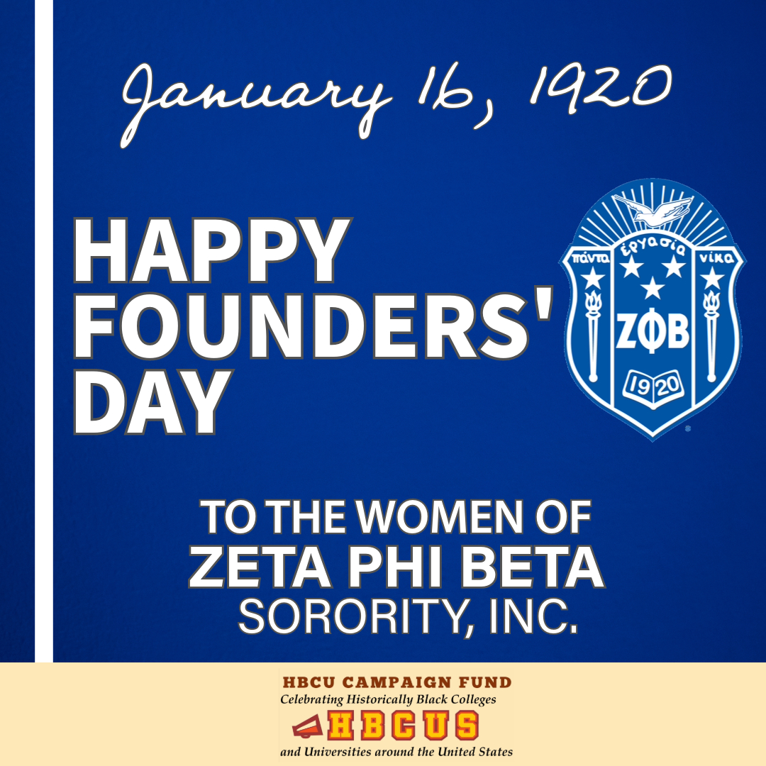 HBCUCampaign's tweet photo. HCF wishes the women of #ZetaPhiBeta Sorority, Inc., a Happy Founders' Day. Congratulations on 104 years of finer, service, sisterhood, and scholarship! #ZPhiB104 #ZPhiB1920 #BlackGreekOrganizations #D9 @ZPhiBInc1920 https://t.co/0IXr839QxL