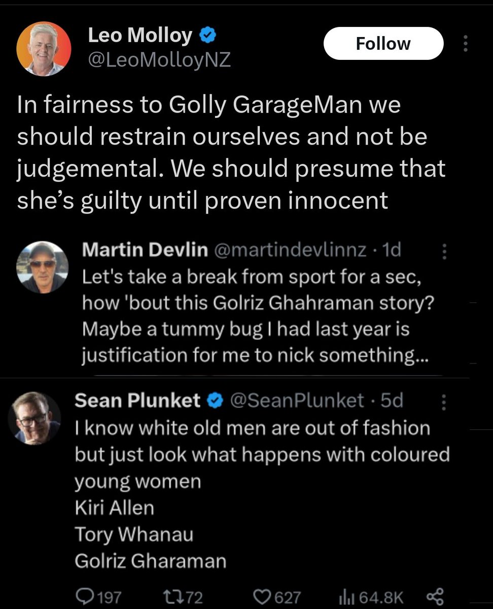 StrayDogNZ's tweet photo. Interesting how some of the men who were most judgemental of the shoplifting story have actual convictions of assault or allegations of abuse in the workplace... https://t.co/3E3imBMnRC