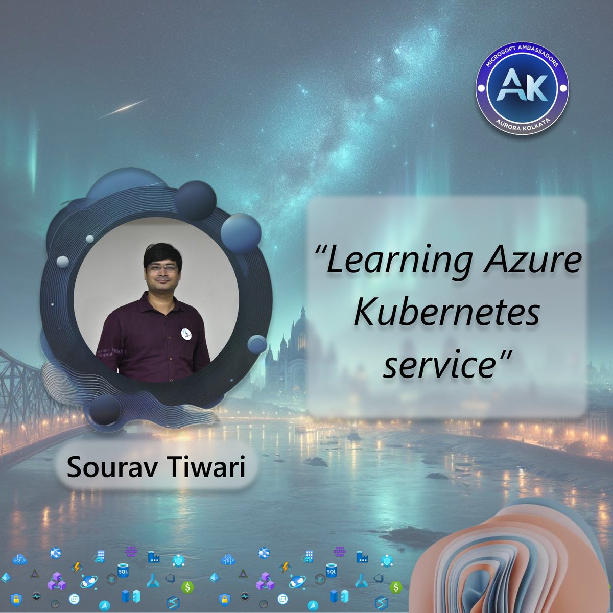 Explore the might of Azure Kubernetes Service with Sourav Tiwari(<a href="/souravtiwari6/">sourav tiwari</a>), Senior Associate. Dive into the world of innovation at Microsoft Ambassadors Aurora Kolkata. 🚀 
Secure your spot now at microsoft-aurora.tech 
#MAAK #Aurora #AuroraKolkata #MicrosoftAmbassador