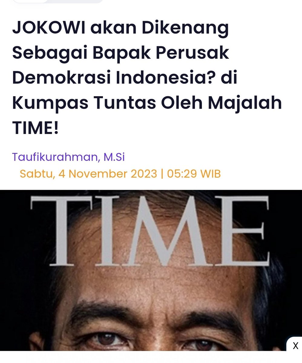 BELAJAR TAAT KONSTITUSI 
JANGAN TIRU " PERUSAK DEMOKRASI " 

STATEMENT " TIME "  SY SANGAT SE 7