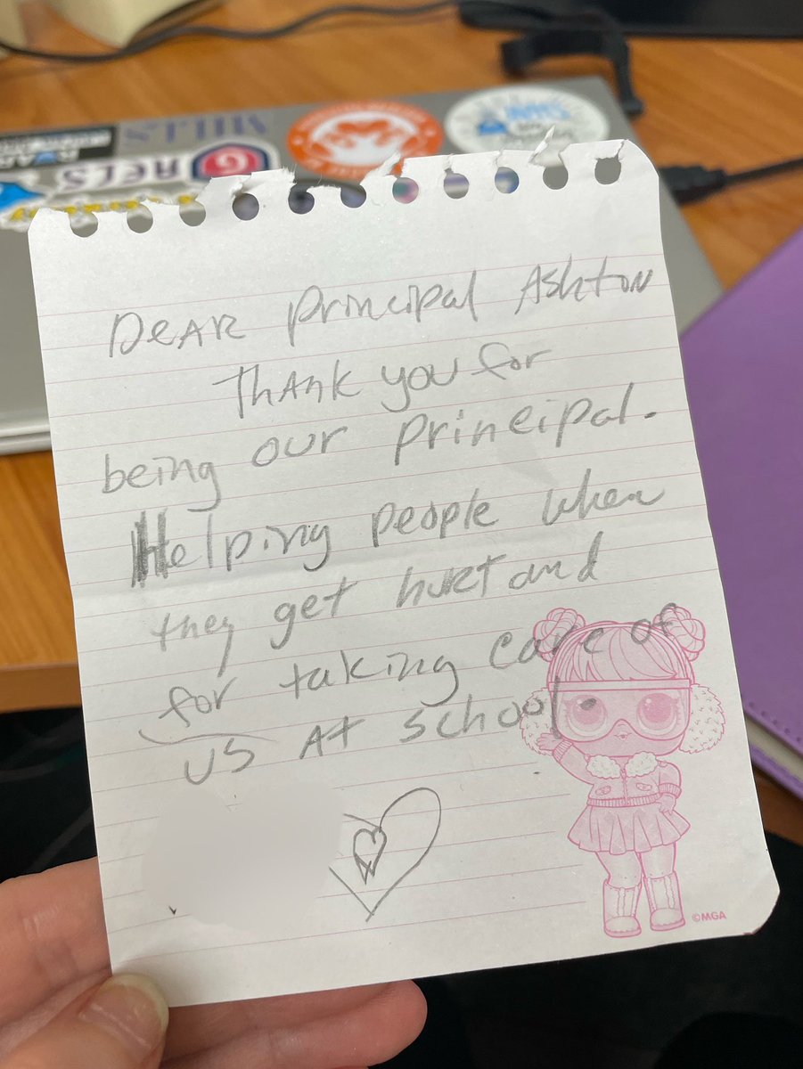 These little notes make it all worth it ❤️ This group of @Walnut_Acres 1st graders delivered me this note today during their recess. 🥰 I love that our #students know me and that I care! @MtDiabloUSD #teachertwitter #twitteredu #teacherlife #LeadershipMatters #principal