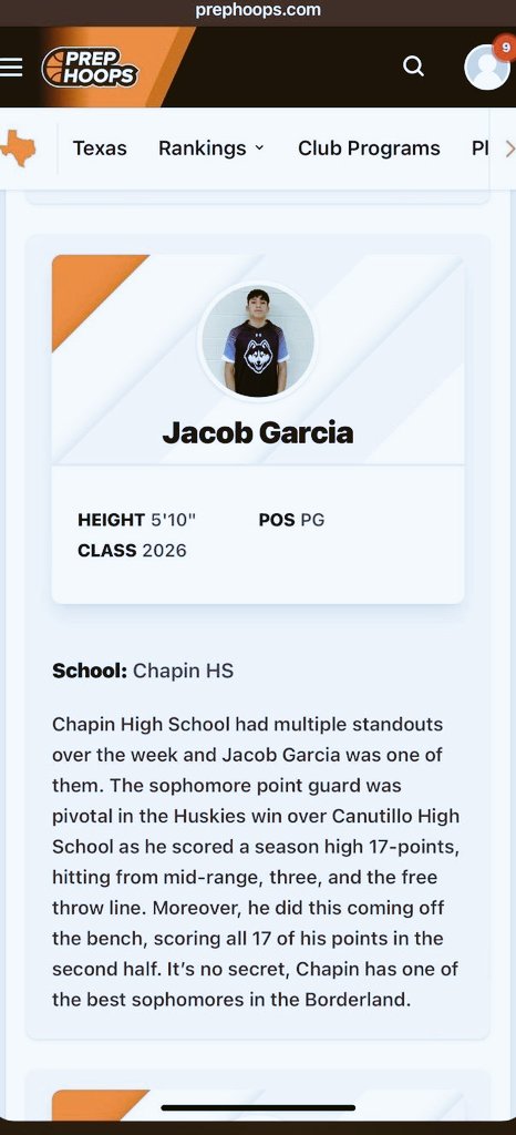 coachlewis40's tweet photo. love This 2 👇🏿...
COLLEGE COACHES:  @JACOB34GARCIA is a sophomore point guard that makes winning plays.  He plays BIG in the BIGGEST games throughout the state.  He is one of the best PG in our city.  Come see for yourself.
#ACC
#ADifferentBreed 
@ChapinBoysBBall https://t.co/23kLIocwEs