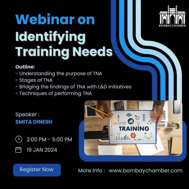 BombayChamber's tweet photo. Dive deep into the art of Training Need Analysis (TNA) with seasoned HR expert Smita Dinesh! Don't miss this opportunity to gain insights, tools, and strategies for effective TNA.

Visit : https://t.co/GtNJjeSs8v
Contact : +91 22 4910 0228

#TrainingNeedsAnalysis #BombayChamber https://t.co/uCij6WDcnk