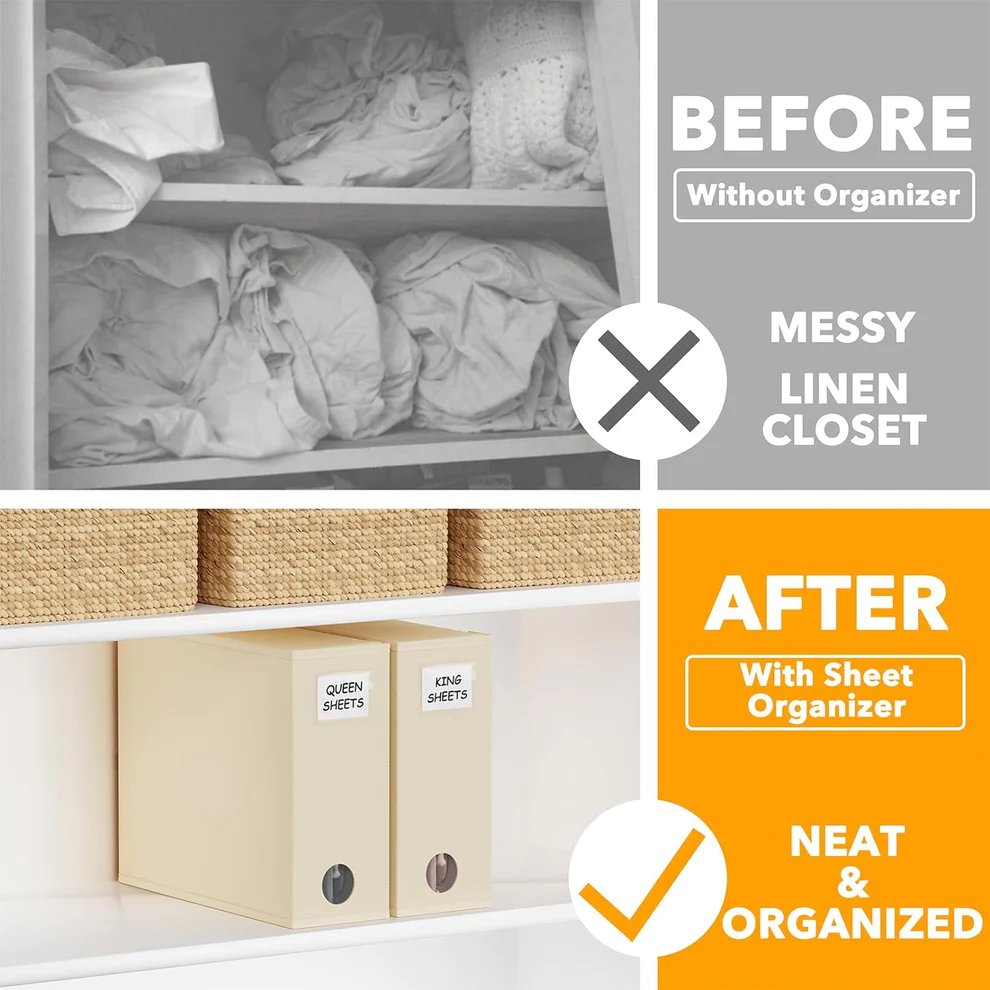 spaceaidhome's tweet photo. Enhance the organization and aesthetics of your linen closet with these convenient foldable fabric organizers for bed sheets. #bedsheetorganizer #sheetorganizer #homeorganization #spaceaid #spaceaidorganizer

Shop now: https://t.co/mBiWTsZDuB https://t.co/4Uu5icQ5MS