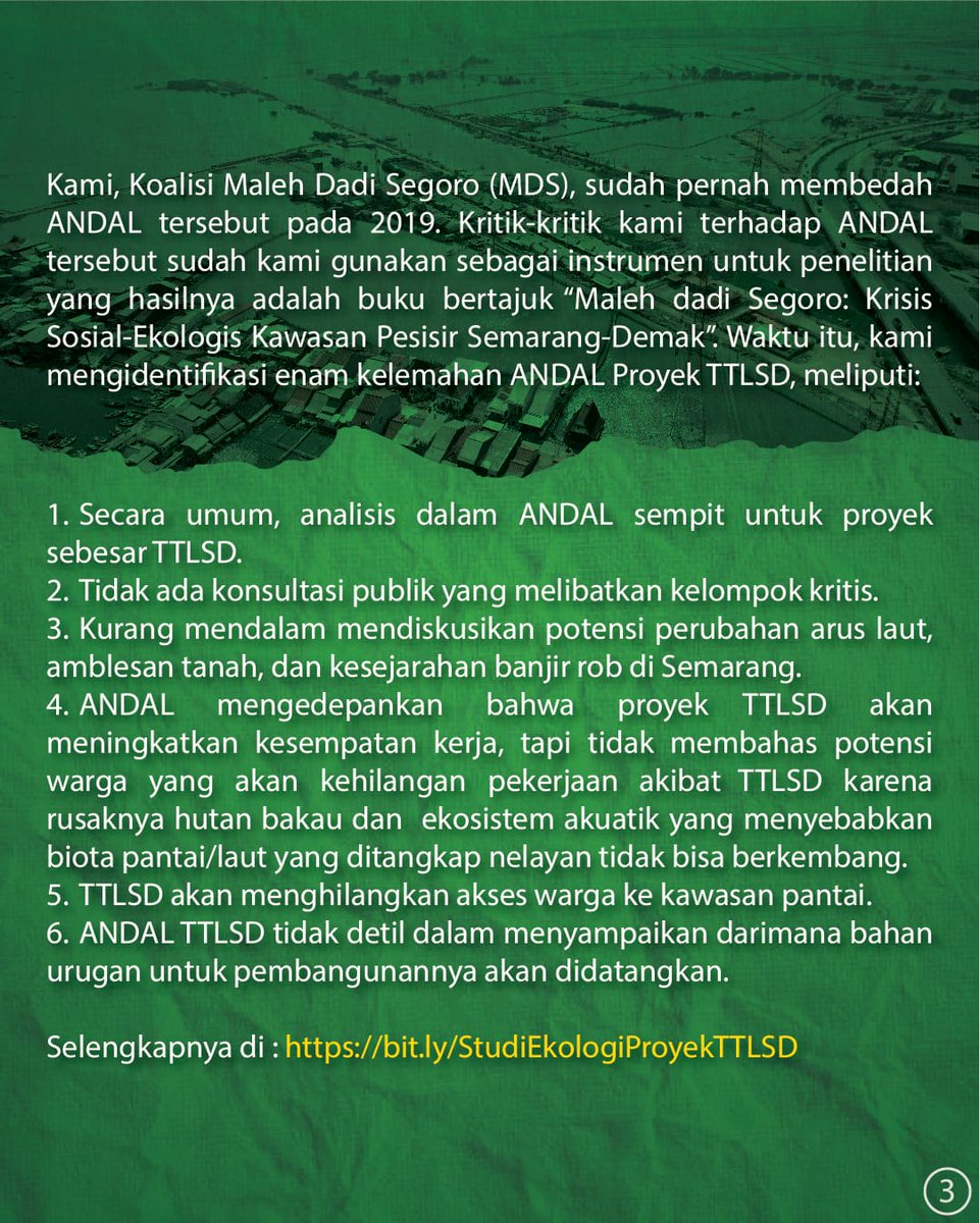 Respon Koalisi MDS terhadap pernyataan Airlangga Hartarto tentang Tol Tanggul Laut Semarang Demak (TTLSD)