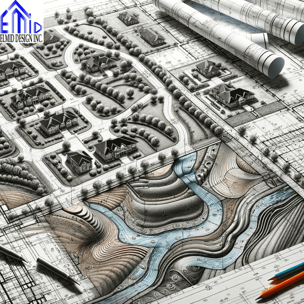 Elmiddesign's tweet image. Discover the art of perfecting Grading and Servicing Plans in Ontario&apos;s urban development.  #UrbanDevelopment #OntarioBuildingCode #SustainablePlanning #LandDevelopment #InfrastructureDesign #Gradingplan #Servicingplan #gradingservicingplan
