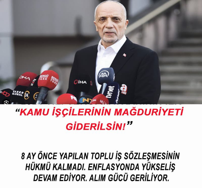 #Kamuiscilerizamistiyor
#SeyyanenZam #ekprotokol #VergideAdalet
<a href="/RTErdogan/">Recep Tayyip Erdoğan</a> <a href="/dbdevletbahceli/">Devlet Bahçeli</a>
 <a href="/meral_aksener/">Meral Akşener</a> <a href="/Ahmet_Davutoglu/">Ahmet Davutoğlu</a>
<a href="/tgrthabertv/">TGRT HABER</a> <a href="/alibabacan/">Ali Babacan</a>
<a href="/Haberturk/">Habertürk</a> <a href="/eczozgurozel/">Özgür Özel</a>
<a href="/trthaber/">TRT HABER</a> <a href="/yavuzagiraliog/">Yavuz Ağıralioğlu</a>
<a href="/halktvcomtr/">Halk TV</a> <a href="/szctelevizyonu/">SÖZCÜ Televizyonu</a> <a href="/erkbas/">Erkan BAŞ</a> <a href="/stselcan/">Selcan Taşçı</a>