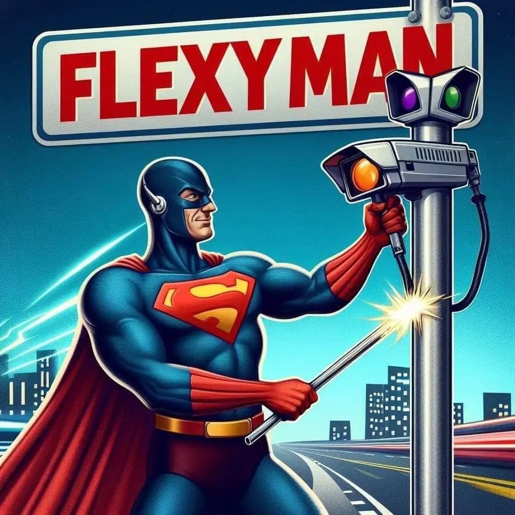 AleCom83's tweet photo. Città con limite di 30 kmh? ... No problem Flexyman intervieni tu!!!! 🤣📷🪚 https://t.co/H1CWUG7raW