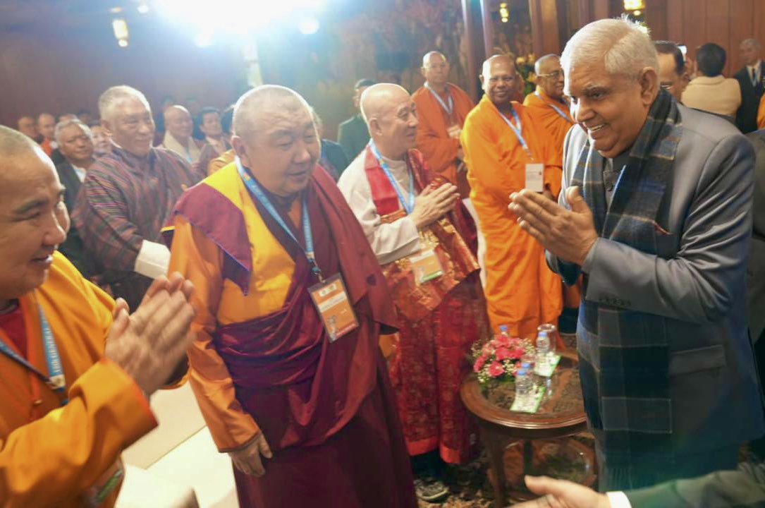 sansad_tv's tweet image. Vice-President Jagdeep Dhankhar interacted with visiting delegates at the 12th General Assembly of the Asian Buddhist Conference for Peace (ABCP), in New Delhi today.    

@VPIndia #ABCP
