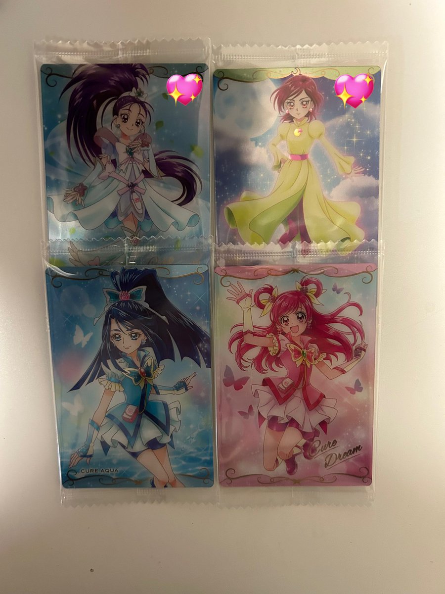 p_su1216's tweet photo. プリキュア キラキラカードグミ ウエハース カード プ展 特典 

譲）画像のもの （ ウィング、プリズム、バタフライ、プリンセスエル、マジェスティ、グレース、サニー、マーチ、プレシャス、イーグレット、霧生満、アクア、ドリーム ）

求）ピース・黄瀬やよい 同異種or 送料＋記載額

⚠︎ALT詳細 https://t.co/hM3eCgPUYq