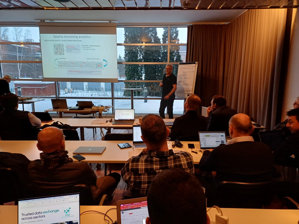 Data Space 2 (@ds2_eu) on Twitter photo Day 2 of the #DS2 project meeting is ongoing. Andreas <a href="/SoftwareAG/">Software AG</a> is presenting the capabilities of their technology in the context of #DS2 project. Day 2 of the #DS2 project meeting is ongoing. Andreas <a href="/SoftwareAG/">Software AG</a> is presenting the capabilities of their technology in the context of #DS2 project.