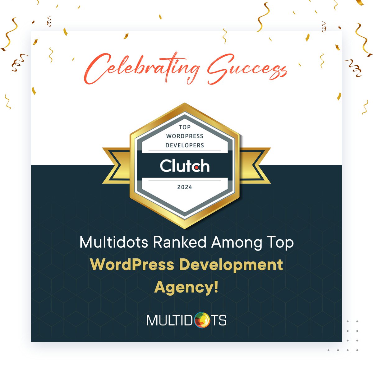 multidots's tweet image. @multidots kicks off 2024 with a bang! 🚀 @clutch_co has recognized us as a top WordPress Development Agency.

Thanks to our team for their amazing work, and to our clients for choosing us as their WordPress Partner. Cheers to more success together! 🥳

#Multidots #WordPress