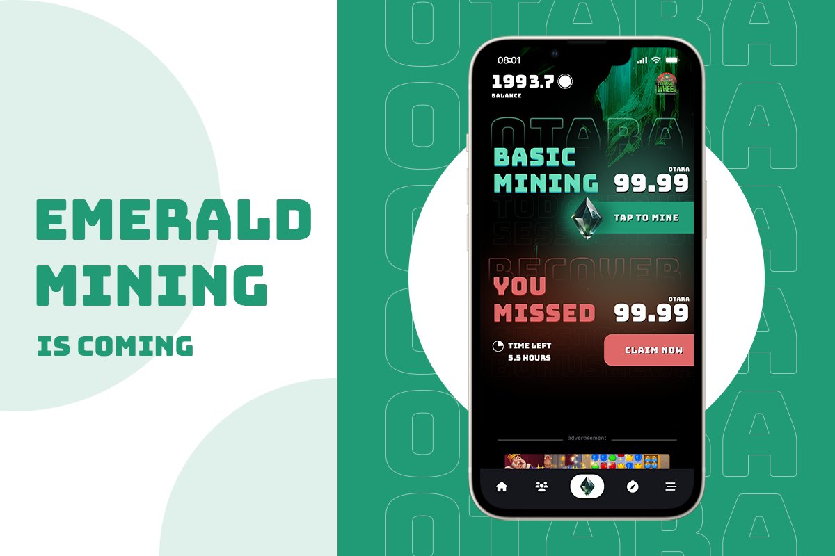 Imota_app's tweet photo. New mining version is called #emerald
We bet you can't miss any mining day with this incredible innovation.
#comingsoon #emeraldmining #otara #imotamining #web3earning https://t.co/bkUMpg4v9i