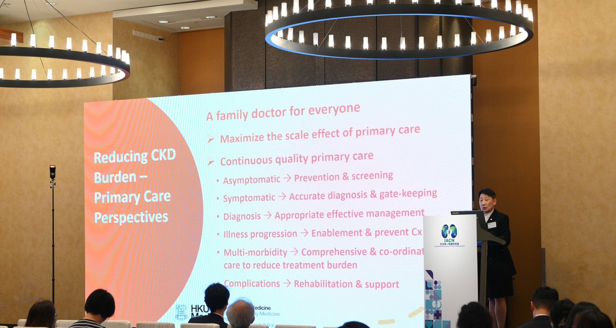 HKU_FMPC's tweet photo. Professor Cindy Lam (@CindyLan897569) advocated a Family Doctor for Everyone to enable primary care in reducing Chronic Kidney Disease burden at the International Association of Chinese Nephrologists (#IACN) Non-communicable Disease Forum 2024- Reducing CKD Burden, 13 Jan 2024. https://t.co/Lq61xMYMOR