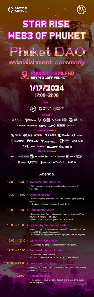 herbertyang's tweet image. A very loaded week before Chinese New Year. #ICPeople , see you all at the following events! 

Phuket Island, Thailand, 1/17-19

1/17，5-9pm， Phuket DAO panel - Web3’s Opportunities in Southeast Asia 

1/18，3:15 - 3:35pm, @FinstableCo #B2GC panel - Voting &amp;amp; Social DAO 

1/18，