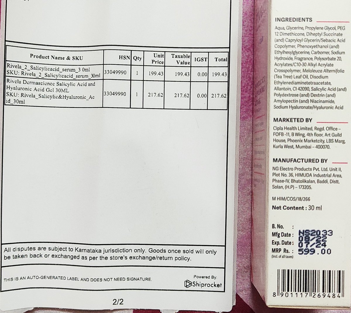 saifulhaq88's tweet photo. @RivelaByCipla Received product of August 2022 in January 2024 with expiry Jul 24. I want to return the product.Order ID RVL20796
#cipla
#rivela #oldproduct https://t.co/SnxWHVqsSr
