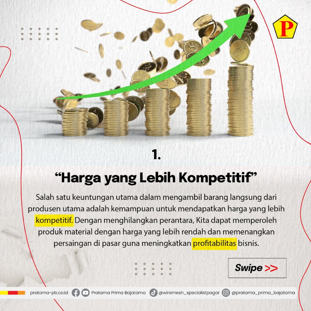 PBajatama's tweet image. Dengan mempertimbangkan keuntungan keuntungan ini, kita dapat membangun strategi bisnis yang efektif. Namun, pastikan untuk selalu percaya pada produsen utama 💡

So what are you waiting for ? Pratama behind you

#pagarbrc #pintubrc #wiremesh #steels #kawatbwg #barbedwire #proyek