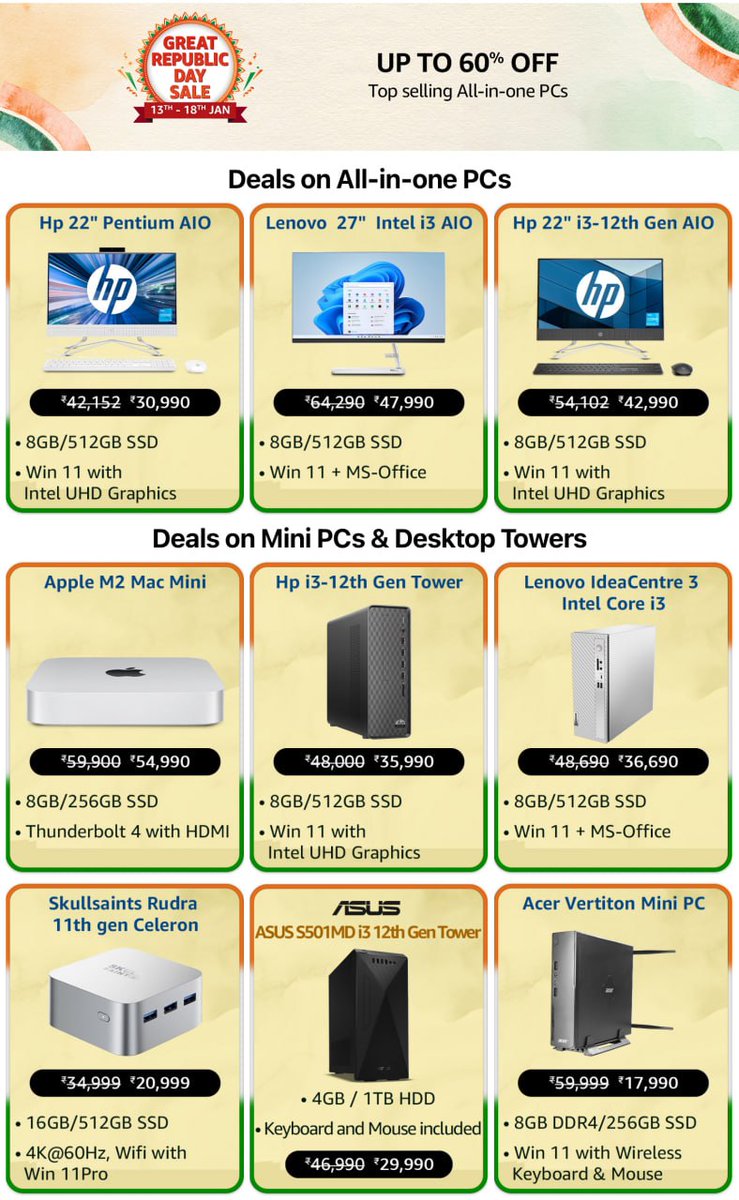 🇮🇳Great Republic Day Sale
All-in-One PCs
Up to 60% OFF
Shop Now :- amzn.to/48zTEyh

#DealorNoDealZA #Deals #DealAlert #deal #offers #offer #offersinme