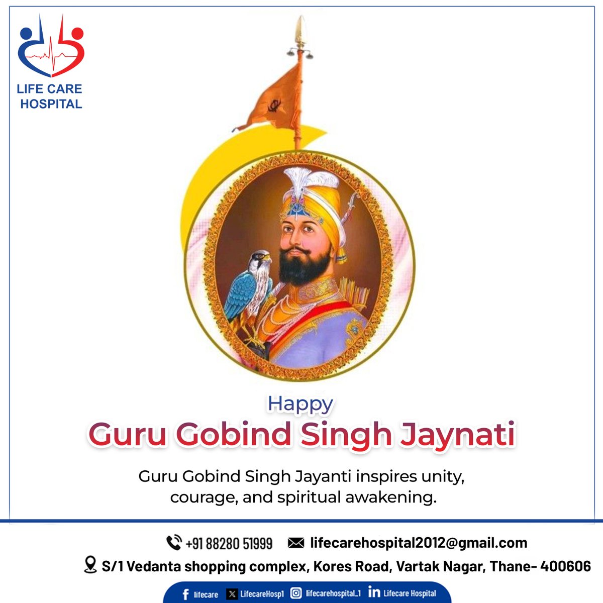 Honoring the profound teachings of Guru Gobind Singh Ji. Happy Guru Gobind Singh Jayanti.
.

.
#GuruGobindSinghJayanti #DivineWisdom #CourageousSoul #SikhHeritage #SpiritualLegacy #Inspiration #EternalTeachings #guru #gurugobindsingh #lifecarehospital