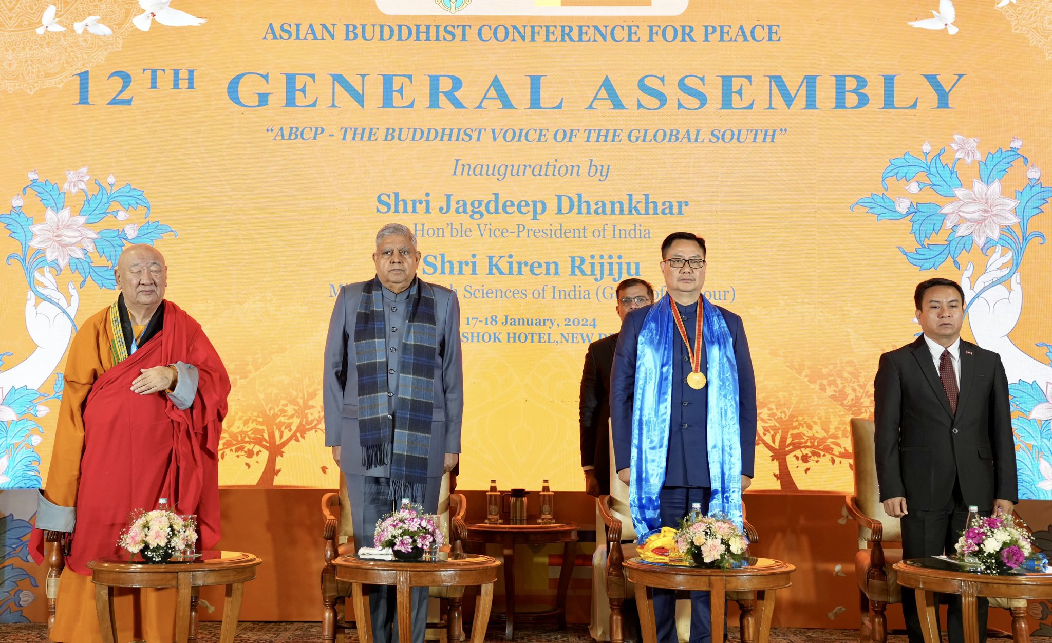 SansadTV on X: "VP Jagdeep Dhankhar inaugurated the 12th General Assembly  of the Asian Buddhist Conference for Peace (ABCP) in New Delhi today.  President of ABCP Most Ven. Gabji Demberel Choijamts &