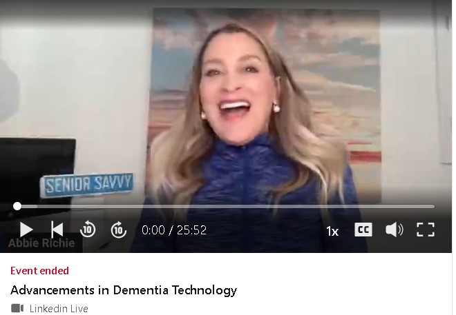 AlzSpks's tweet photo. #TechTuesday with Abbie Richie discussing Dementia Technology. #helathTech #DementiaTech https://t.co/EjqINGg0lt https://t.co/Dd87TBOogU