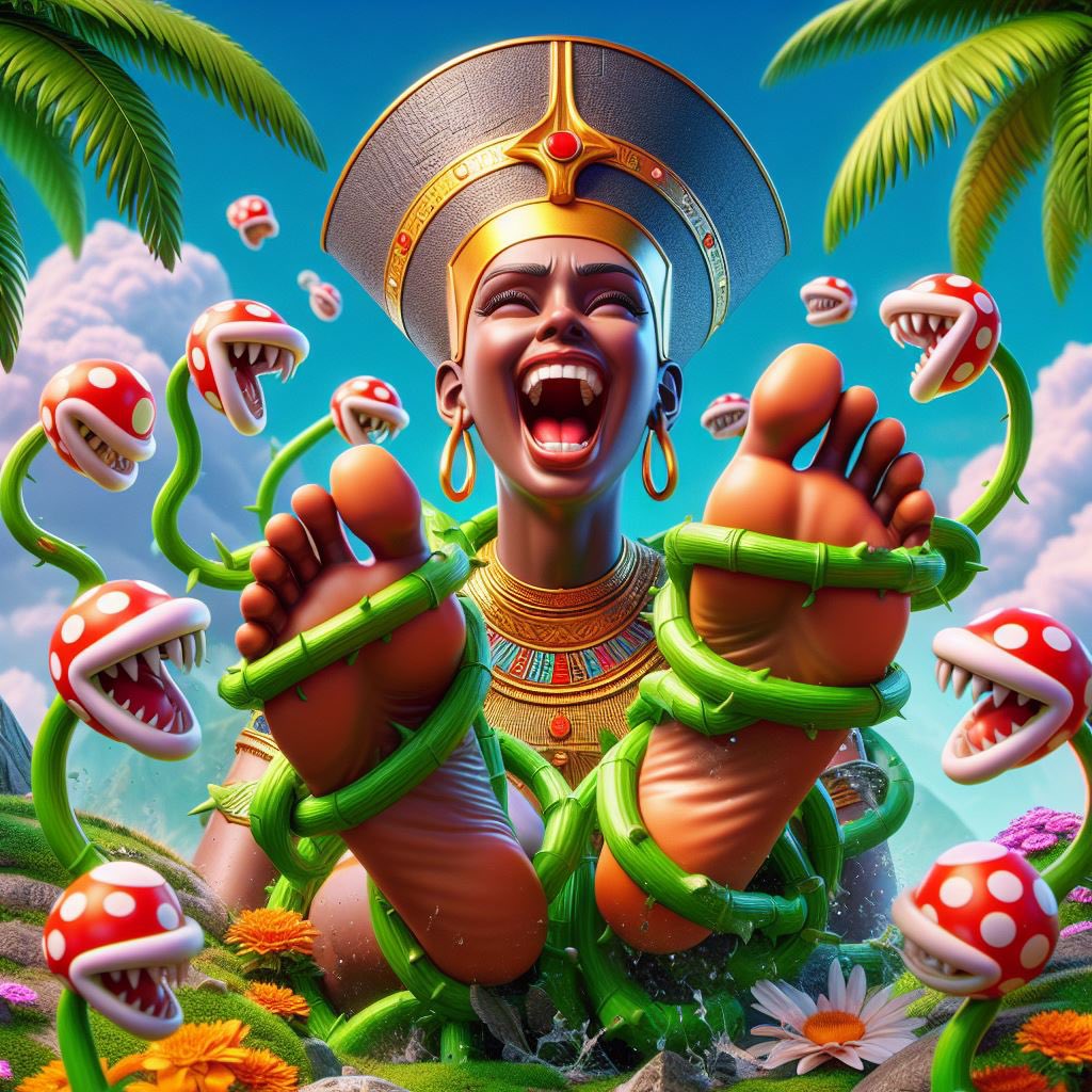 TickleAddict's tweet photo. AI Queen Nefertiti (Mario World) 2 https://t.co/VOCrKfGuz1