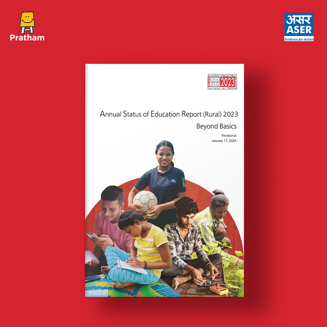 ASER 2023 'Beyond Basics' focuses on 14–18 year-olds and provides evidence on enrollment patterns, learning levels and their aspirations. The report also explores digital access and skills among youth in rural India. #aser2023 Find the full report here: asercentre.org/aser-2023-beyo…