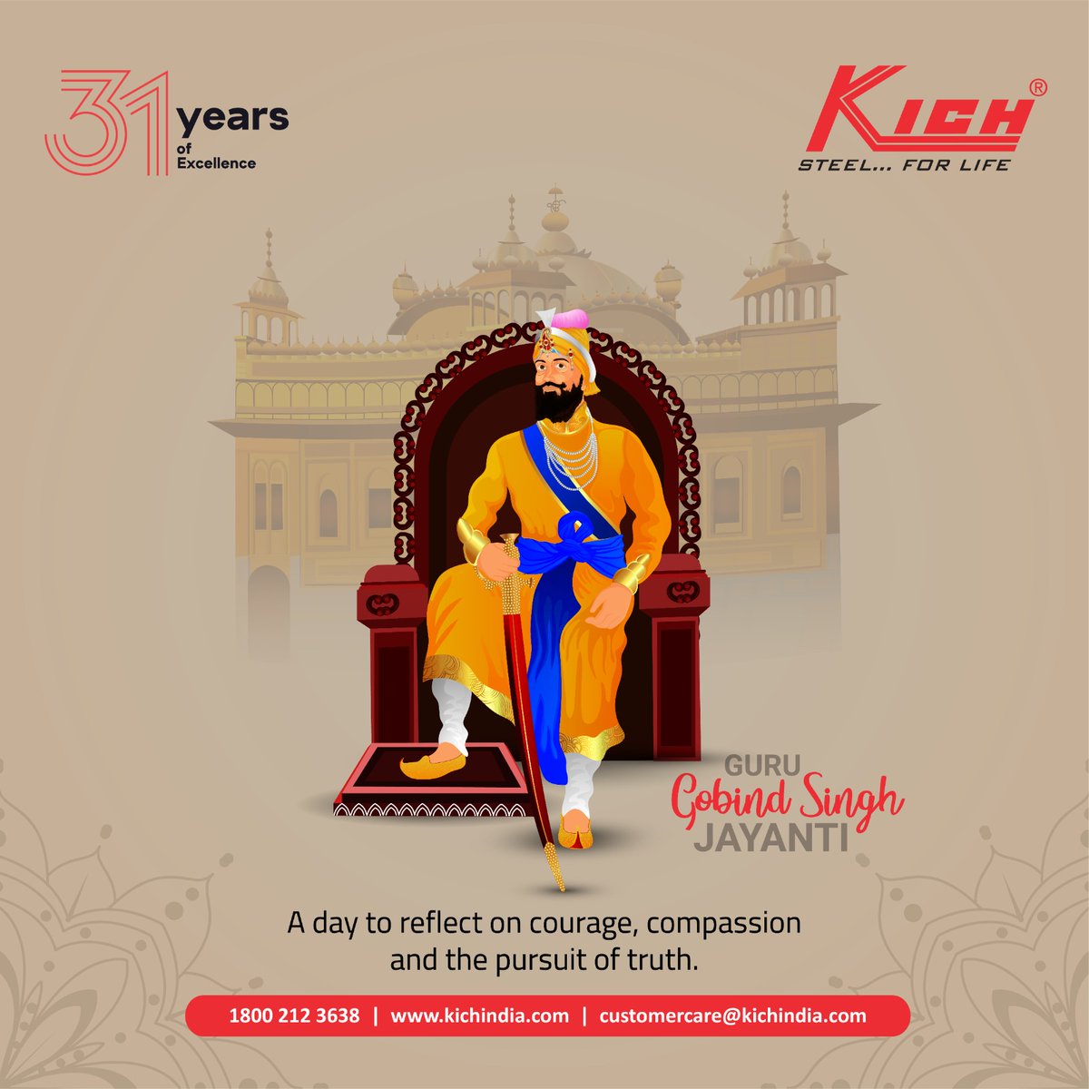 Kich_India's tweet photo. Embrace the light within, for Guru Gobind Singh Ji's teachings illuminate the path of righteousness.

#gurugobindsinghji #EternalWisdom https://t.co/lZeHgK2pr6