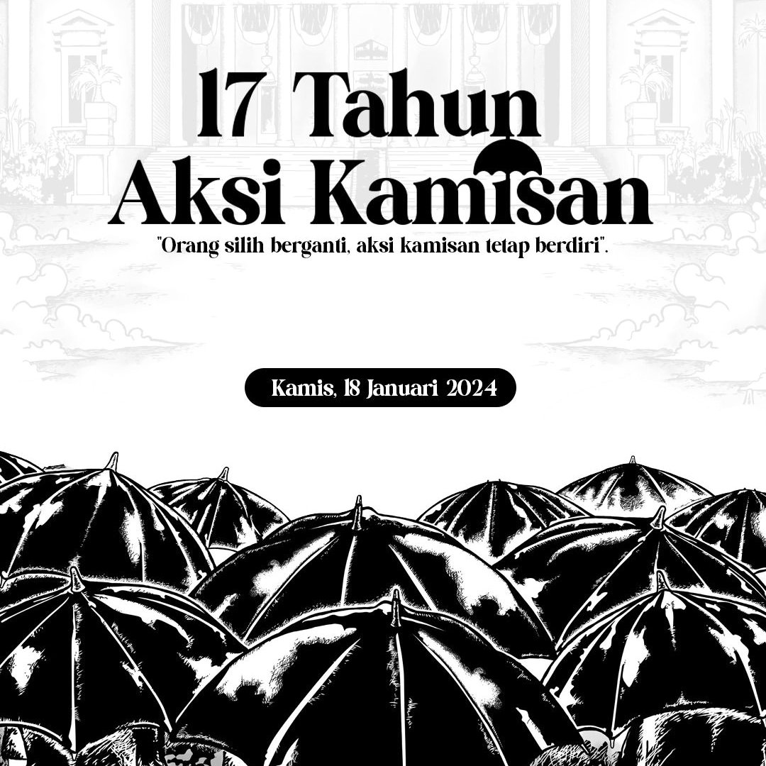 ICJRid's tweet photo. BESOK, 18 JANUARI 2024 ICJR AKAN BERKANTOR DI DEPAN ISTANA IKUT AKSI KAMISAN!!

YUK IKUT DAN RAMAIKAN!
📆 18 Januari 2024
⏰️ 15.00 WIB
📍 Sebrang Istana Merdeka https://t.co/iKnp9iriaF