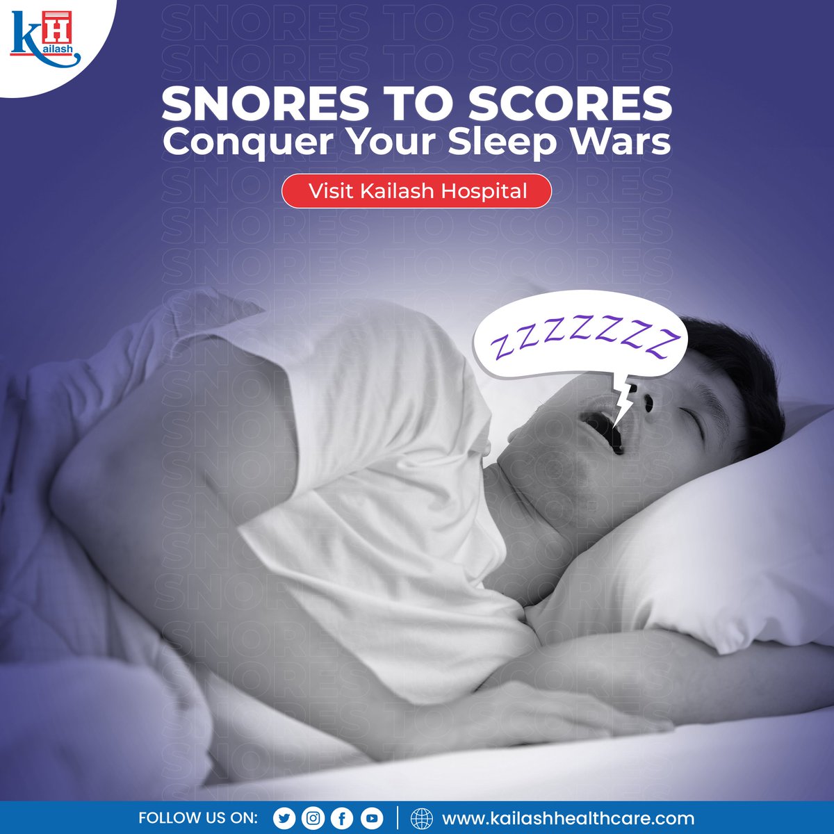Snoring isn't just disturbing for people around you but it also indicates disturbed sleep patterns!

Your Snores aren't normal! 

Consult our Doctors today: kailashhealthcare.com

#sleepmedicine #obstructivesleepapnea #snoring #ENTTreatment #ENTSpecialist #KailashHospital