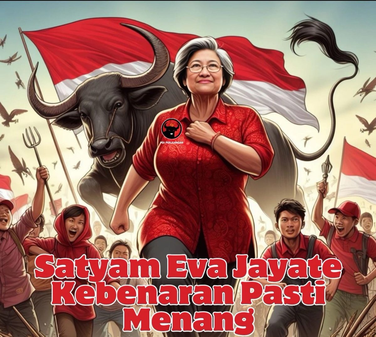 Anda nggak berjuang sendirian Bu... 
Masih ada kami yg loyal &amp; berjuang penuh totalitas bersamamu 😎🤟
Wayahe Banteng'e Metu Kandang rek 🐂💨