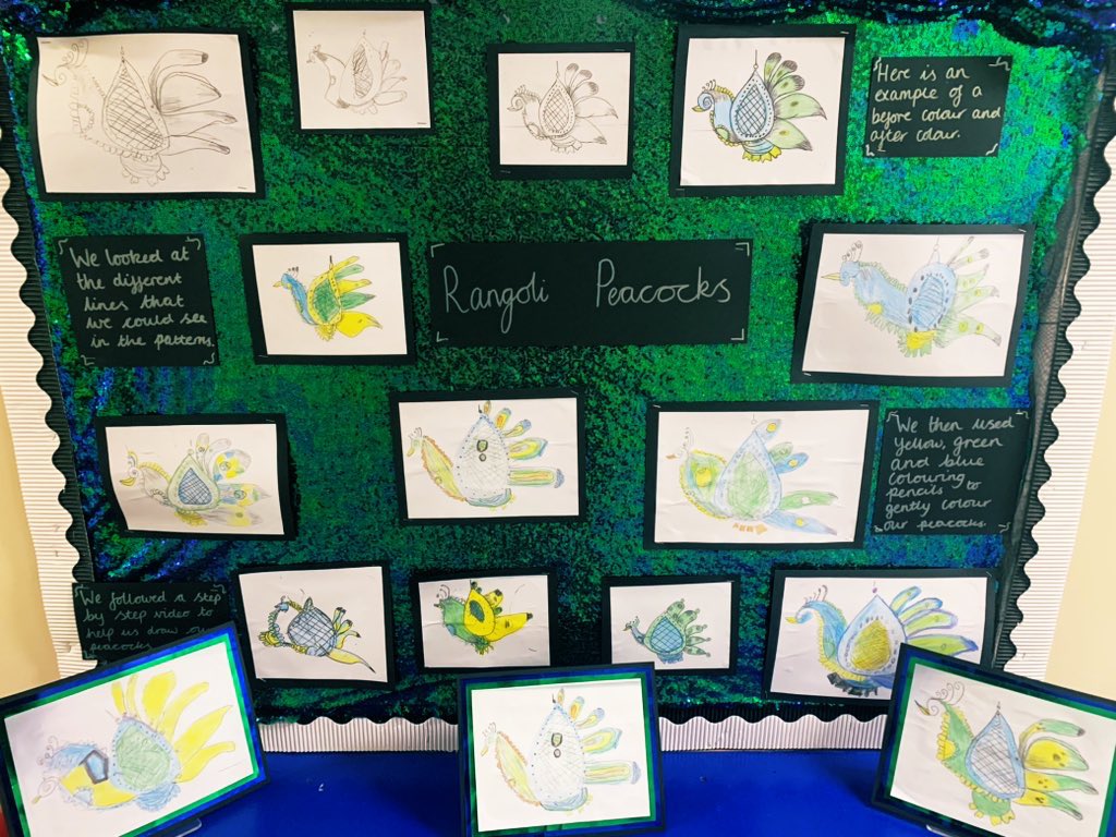 LisieDavies's tweet image. How amazing is this line and pencil focused artwork in our Year 2 class! Beautiful 💙💚 
#primaryart #year2 #keystage1 #edutwitter
