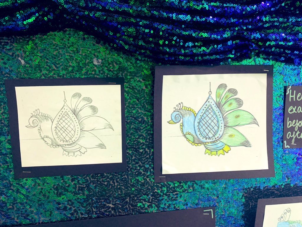 LisieDavies's tweet image. How amazing is this line and pencil focused artwork in our Year 2 class! Beautiful 💙💚 
#primaryart #year2 #keystage1 #edutwitter