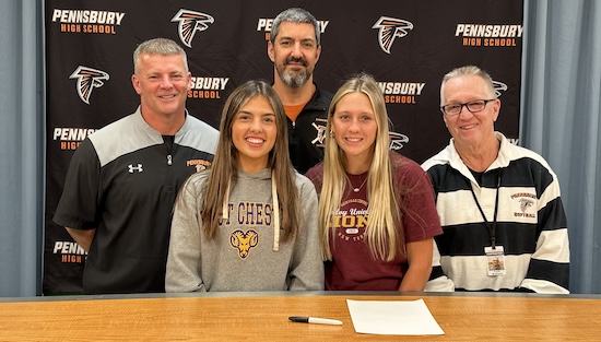 SOLsports's tweet photo. Pennsbury seniors Presley Foote &amp; Hannah DeFinis were recognized for committing to continue their softball careers at the collegiate level. @PburyHSSoftball @Athletics_PSD  @MolloySoftball 
https://t.co/TAbLBMQ7jj https://t.co/OWcLNBAd98
