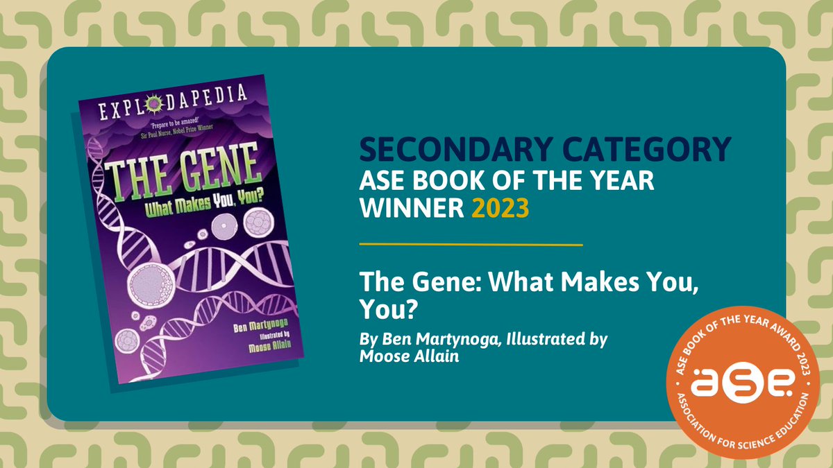 theASE's tweet photo. We are pleased to announce one of the winners in our secondary category for the ASE book of the year is The Gene: What makes you, you? By @mountainogre

This book is one of two in the category, and we think you will agree it is a worthy winner!

📘https://t.co/Btsf2dNcvx https://t.co/t2vxh8LysZ