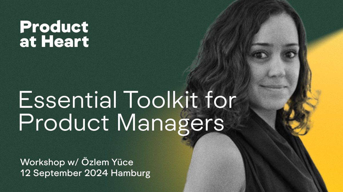 Are you still relatively new to product management? Then our workshop Essential Toolkit for Product Managers taught by <a href="/OzzieYuce/">Özlem</a> is a great opportunity to put your professional development on a solid foundation. 

🎟️ productatheart.com/workshops