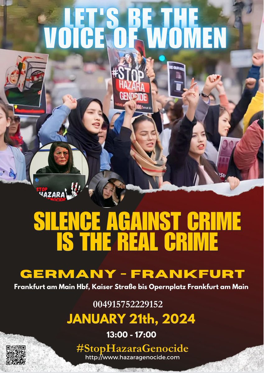 NoTalibann's tweet photo. Silence is CRIME!
من اگر برخیزم، تو اگر برخیزی، همه برمی‌خیزند!
من اگر بنشینم، تو اگر بنشینی، چه کسی برخیزد!
چه کسی با دشمن بستیزد!
#france #Canada #Italia #Germany #Spain
#Francoforte #Brazil #Colorado #Sweden #Norway 
#America #alltheworld 
#StopHazaraGenocide https://t.co/SjfomwEEAh