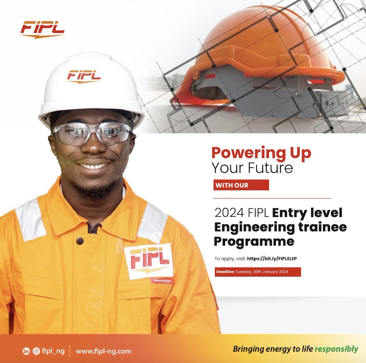 2024 FIPL Entry-Level Engineering Trainee Programme

Minimum Qualification/Experience:

•Engineering Degree (Bachelor's or HND) with a minimum of 2nd Class Upper Division/ Upper Credit

• Maximum of 2-year Post-NYSC experience.

•Maximum age- 27 years old by December 2024.…