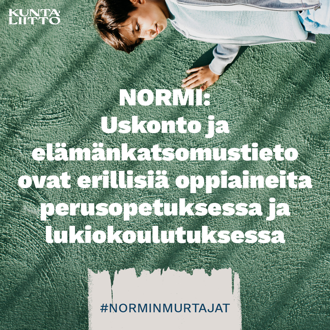 Voitaisiinko yhdenvertaisuutta edistää korvaamalla erillisen uskonnon ja elämäkatsomustiedon opetus yhteisellä oppiaineella? 💬

Kun toimintaa jäykistäviä normeja kevennetään, kunnat voivat tuottaa paikallisesti parempia palveluita.

kuntaliitto.fi/norminmurtajat

#norminmurtajat