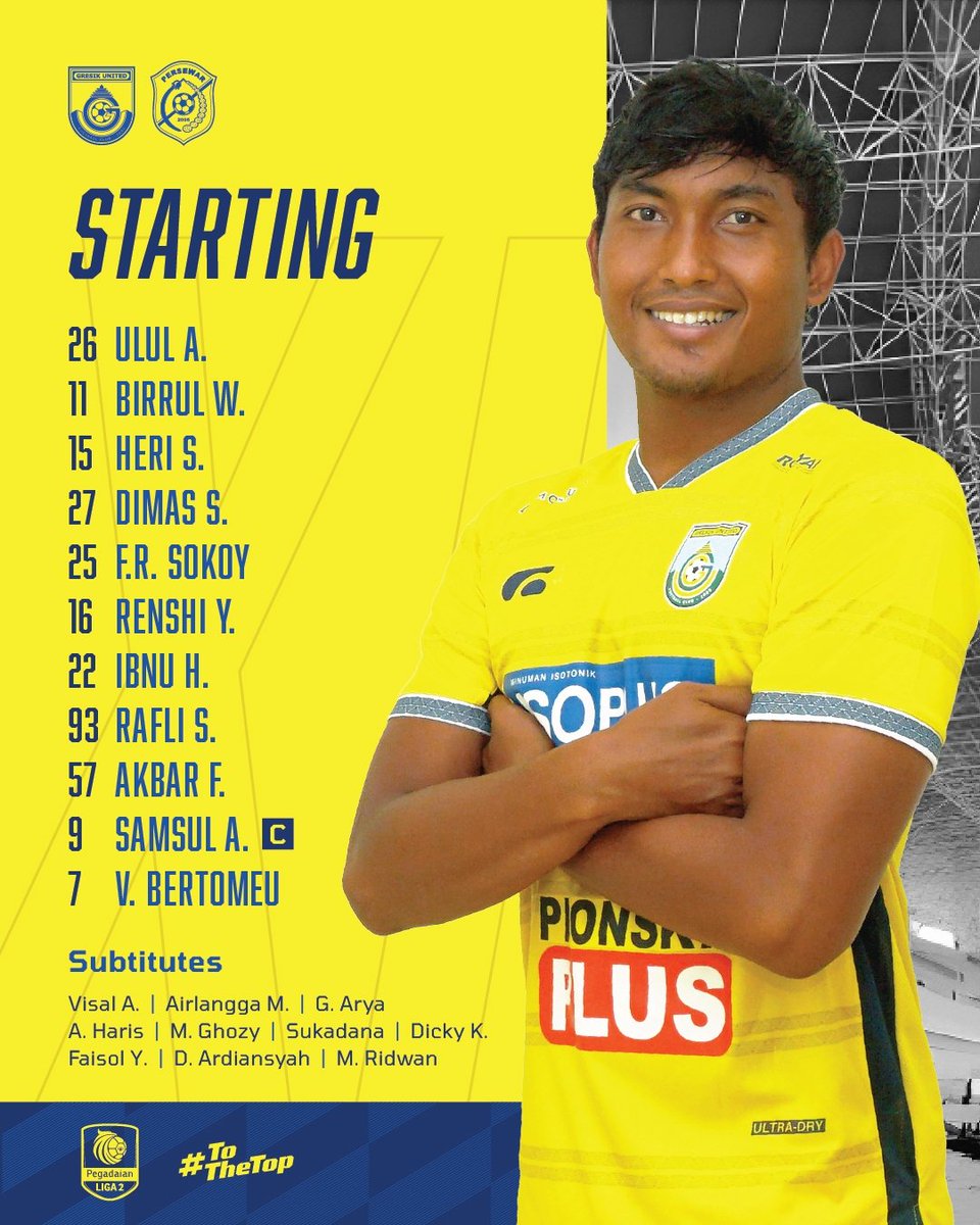gresikutdFC's tweet photo. Sebelas pertama kontra Persewar Waropen sore ini.
Come On Joko Samudro ๐ฅ๐ฅ๐ฅ
#GresikUnited #LaskarJokoSamudro #ToTheTop #Liga2 #12Besar #GroupZ #GRSWAR #GUPersewar #GresikUnitedDay https://t.co/ILQjute7D2
