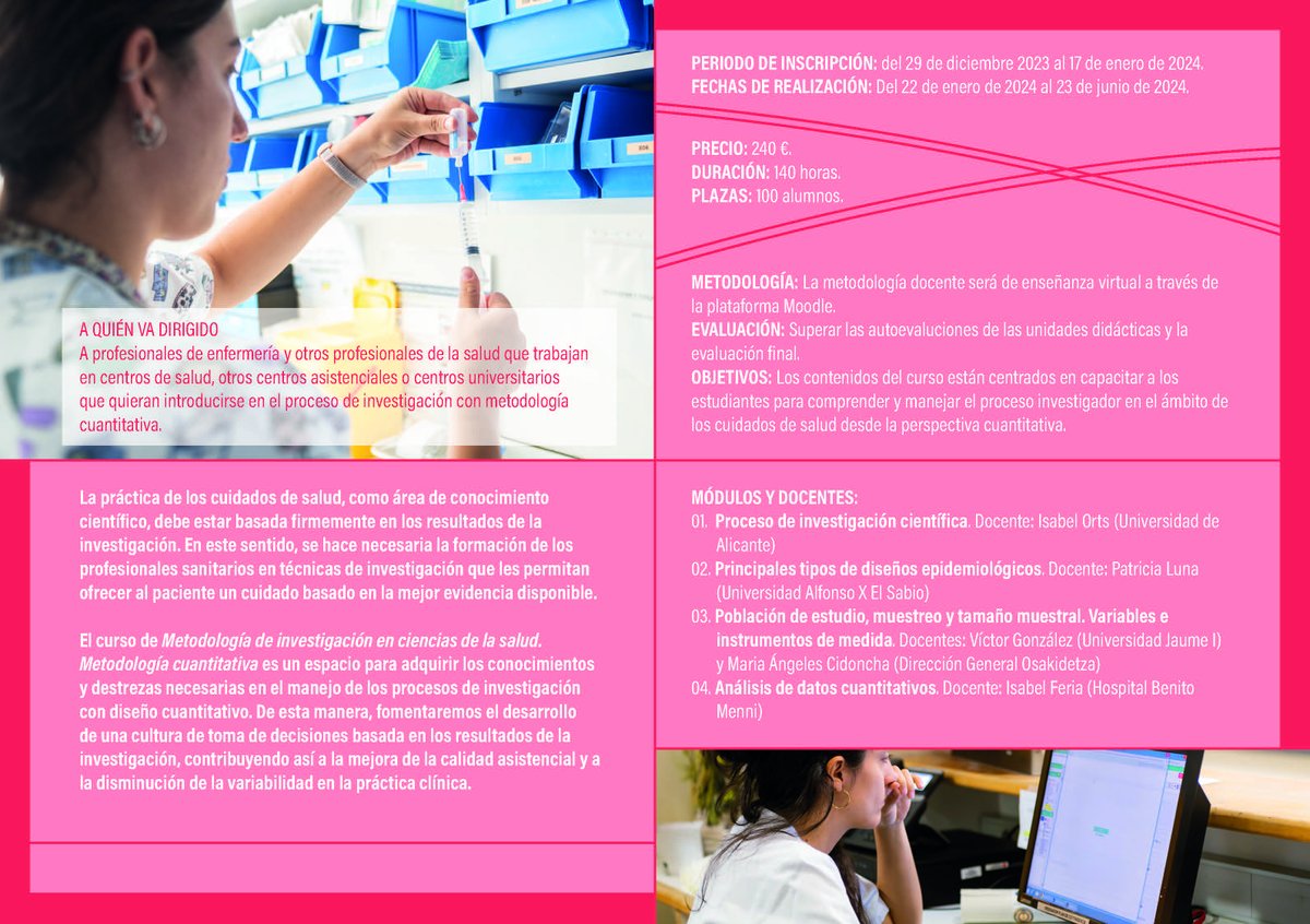 📢 Todavía estás a tiempo. Hoy último día para inscribirte ‼️
📚CURSO: METODOLOGÍA DE LA INVESTIGACIÓN EN CIENCIAS DE LA SALUD
📲 Inscripciones: acortar.link/3Rw3dp