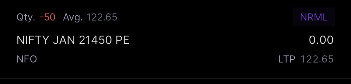 tradingfreaks95's tweet photo. Just shorted 21450 PE Monthly Expiry.
#TradingMoves #OptionsTrading 📉 https://t.co/Tfbegw4i9L