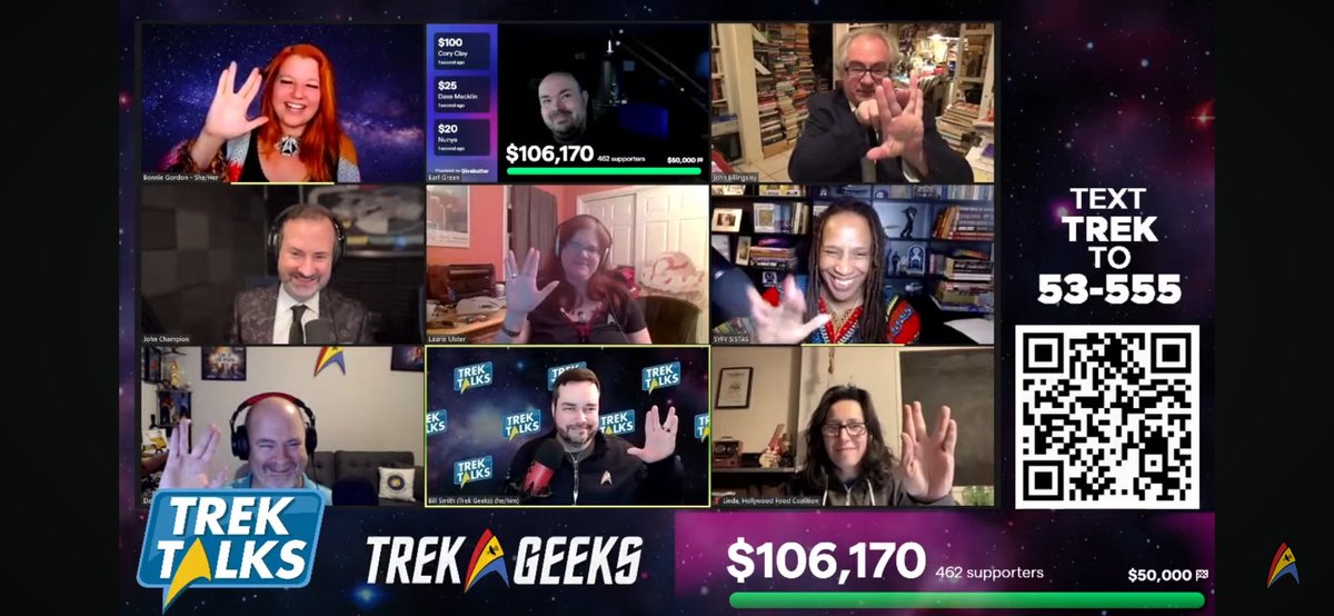 Of course watching the donation total for @HollywoodFoodCo go over $50K, then @roddenberry ‘s matching grant kicking in to double it had to be the highlight of #TrekTalks3. I love the #StarTrek community and the power of fandom. ❤️ Thanks again @JBillingsley60 & all!! 🙏🏼🤗🖖🏼