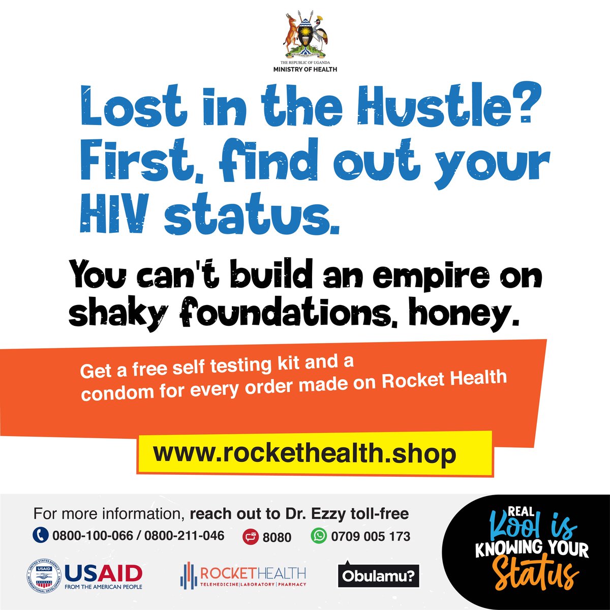 TMCGLtd's tweet photo. Your health matters! Today's the day to prioritize YOU.
Get a free HIV self-testing kit and condom for every order made at https://t.co/Ggbgl02Ejl.
For more info, Call Dr. Ezzy on our toll-free 0800 211046 for HIV/AIDS information and any health-related issues.
#TimeUpHIV https://t.co/23rdm6AgxM